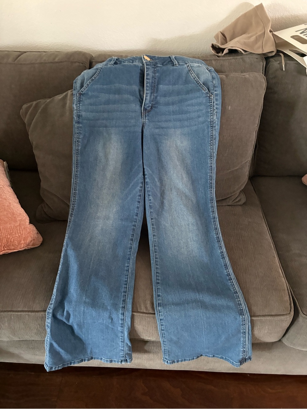 Democracy Light Blue Wide-Leg Flare Jeans
